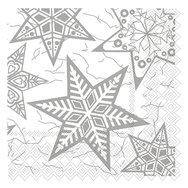 Christmas Lunch Napkins - Silver Snowflakes (#24277)