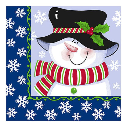 Christmas Lunch Napkins - Jolly Snowman Blue (#24280)