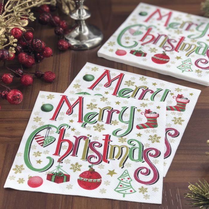 Christmas Lunch Napkins - Merry Christmas  (#24282)