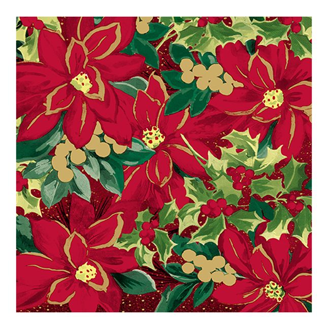 Christmas Lunch Napkins - Holiday Poinsettia  (#24284)