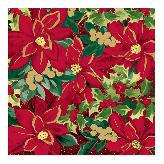 Christmas Lunch Napkins - Holiday Poinsettia  (#24284)