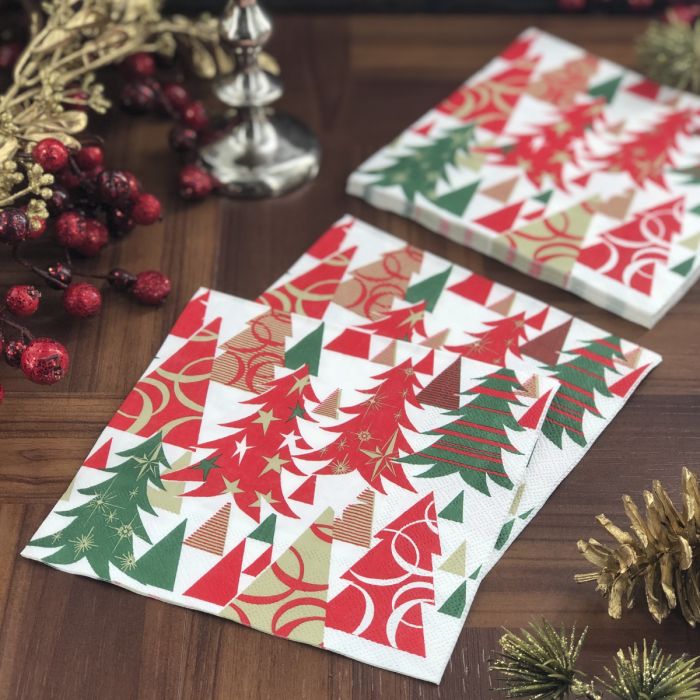 Christmas Lunch Napkins - Sparkle & Shine Trees (#24286)