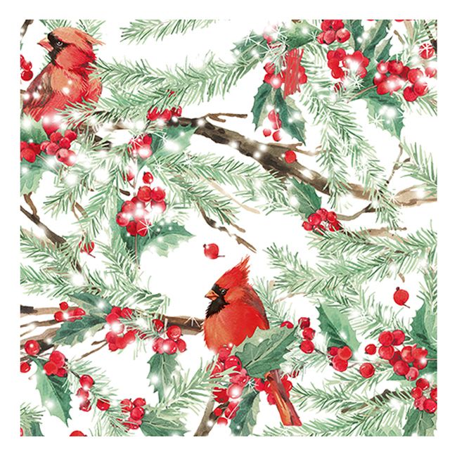 Christmas Lunch Napkins - Cardinals in the Snow  (#24288)