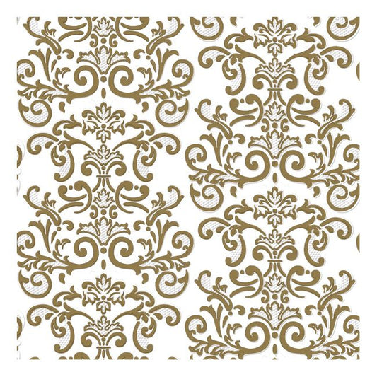 Dining Collection Lunch Napkins - Gold Damask  - (#24303)