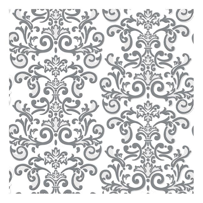 Dining Collection Lunch Napkins - Silver Damask - (#24304)