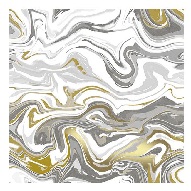 Dining Collection Lunch Napkins - Grey & Gold Swirls - (#24309)