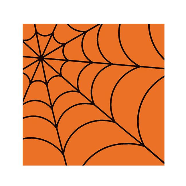 Halloween Cocktail Napkins - Spider Web Orange (#24651)