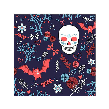 Halloween Cocktail Napkins - Sugar Skull & Bats (#24653)