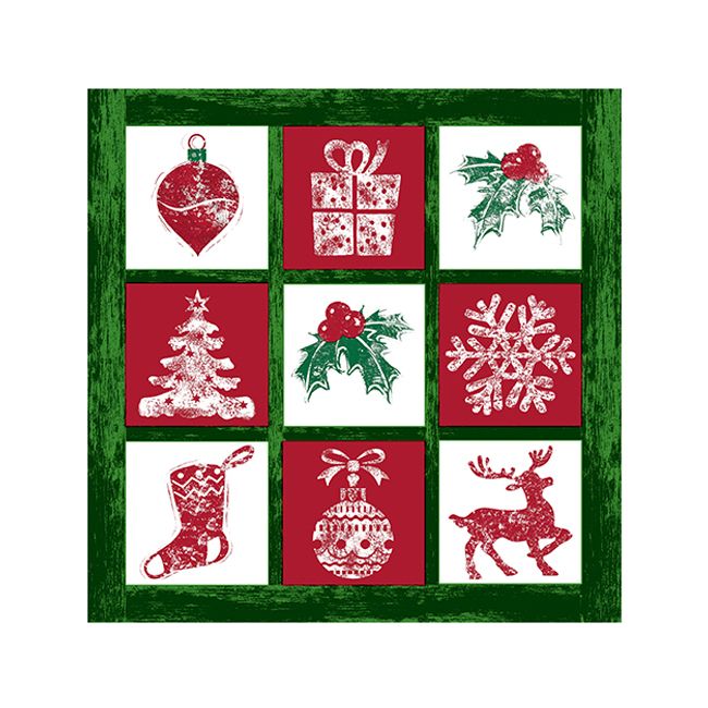 Christmas Cocktail Napkins - Tis the Season Green (#24661)