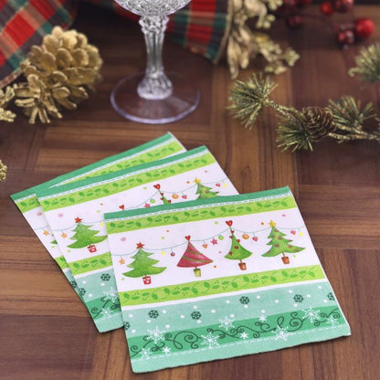 Christmas Cocktail Napkins - Merry & Bright Trees (#24663)