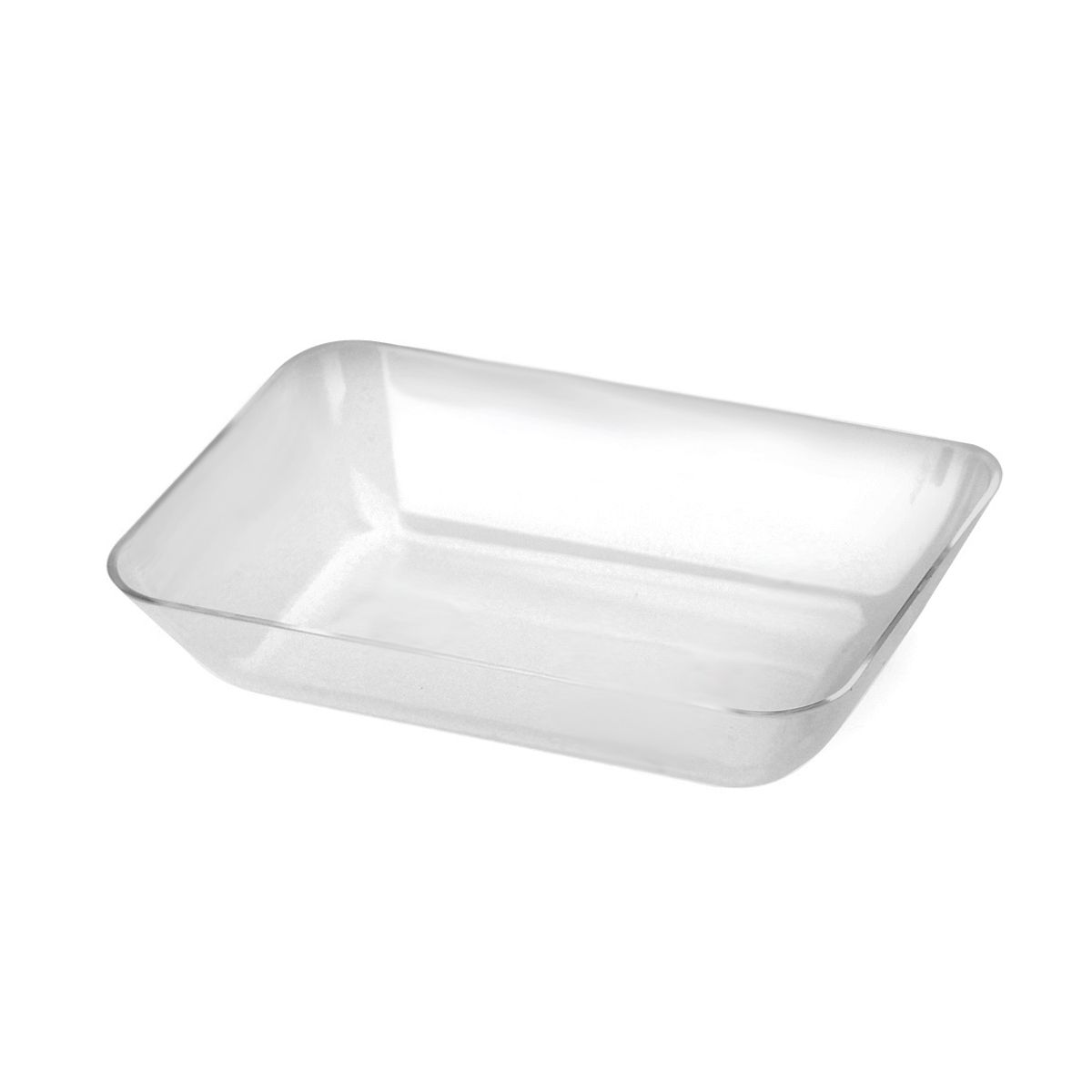 Mini Rectangular Plates - Clear Plastic - 20 ct. (#25702)