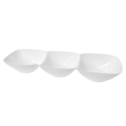 Mini 3 Section Bowl - White Plastic - 10 ct. (#25753)