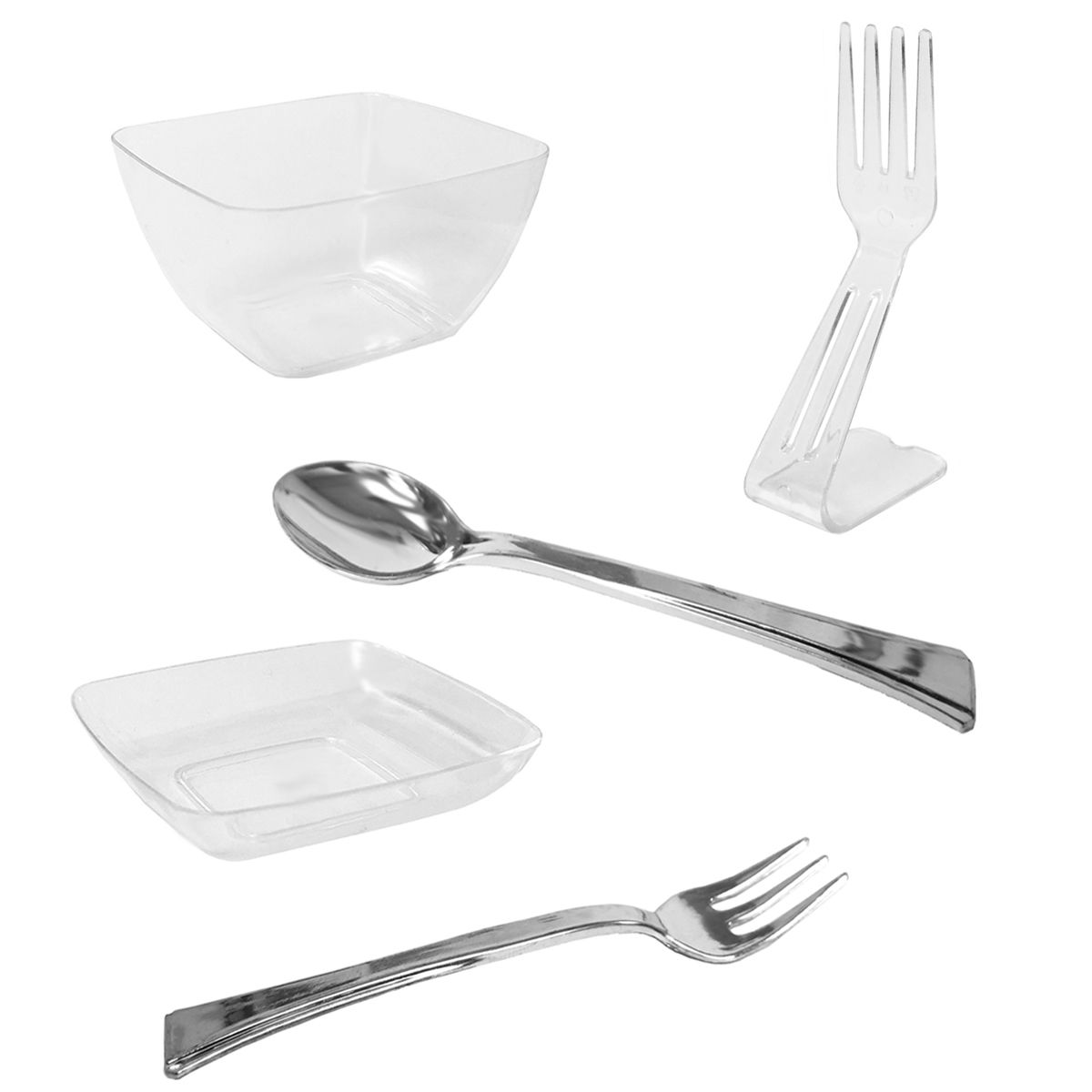 Mini Appetizer & Dessert Tasting Set - Clear Plastic - 112 pc. Set (#25800)