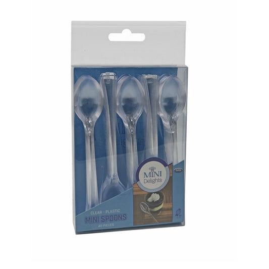 Mini Spoons - Clear Plastic - 40 ct. (#26000)