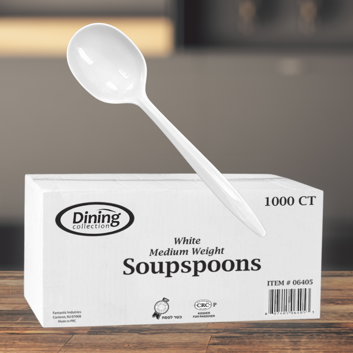 Dining Collection Soupspoons - Medium Weight - White Plastic - 1000 ct. (#06405)