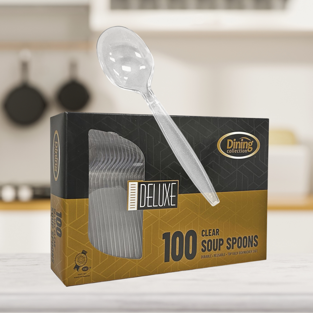 Dining Collection Deluxe Soupspoons (Box) - Clear Plastic - 100 ct. (#06460)