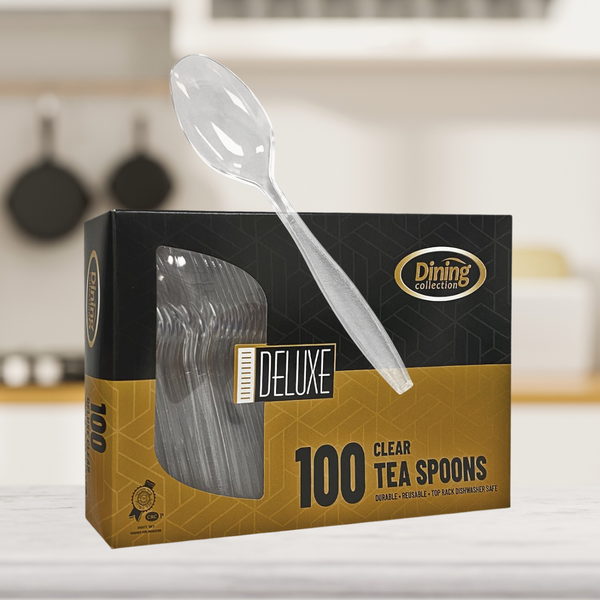 Dining Collection Deluxe Teaspoons (Box) - Clear Plastic - 100 ct. (#06461)