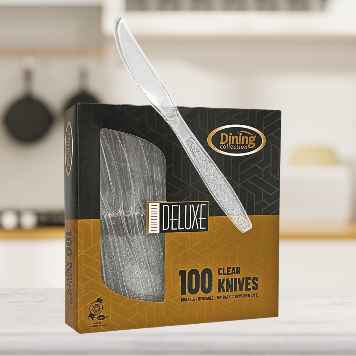 Dining Collection Deluxe Knives (Box) - Clear Plastic - 100 ct. (#06463)