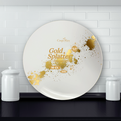 CoupeWare Gold Splatter 10.25" Banquet Plates (#08695)